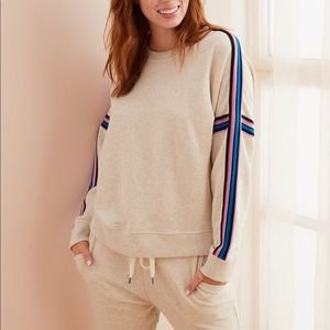 Rainbow Striped Long-sleeve Oversized Sweatshirt!